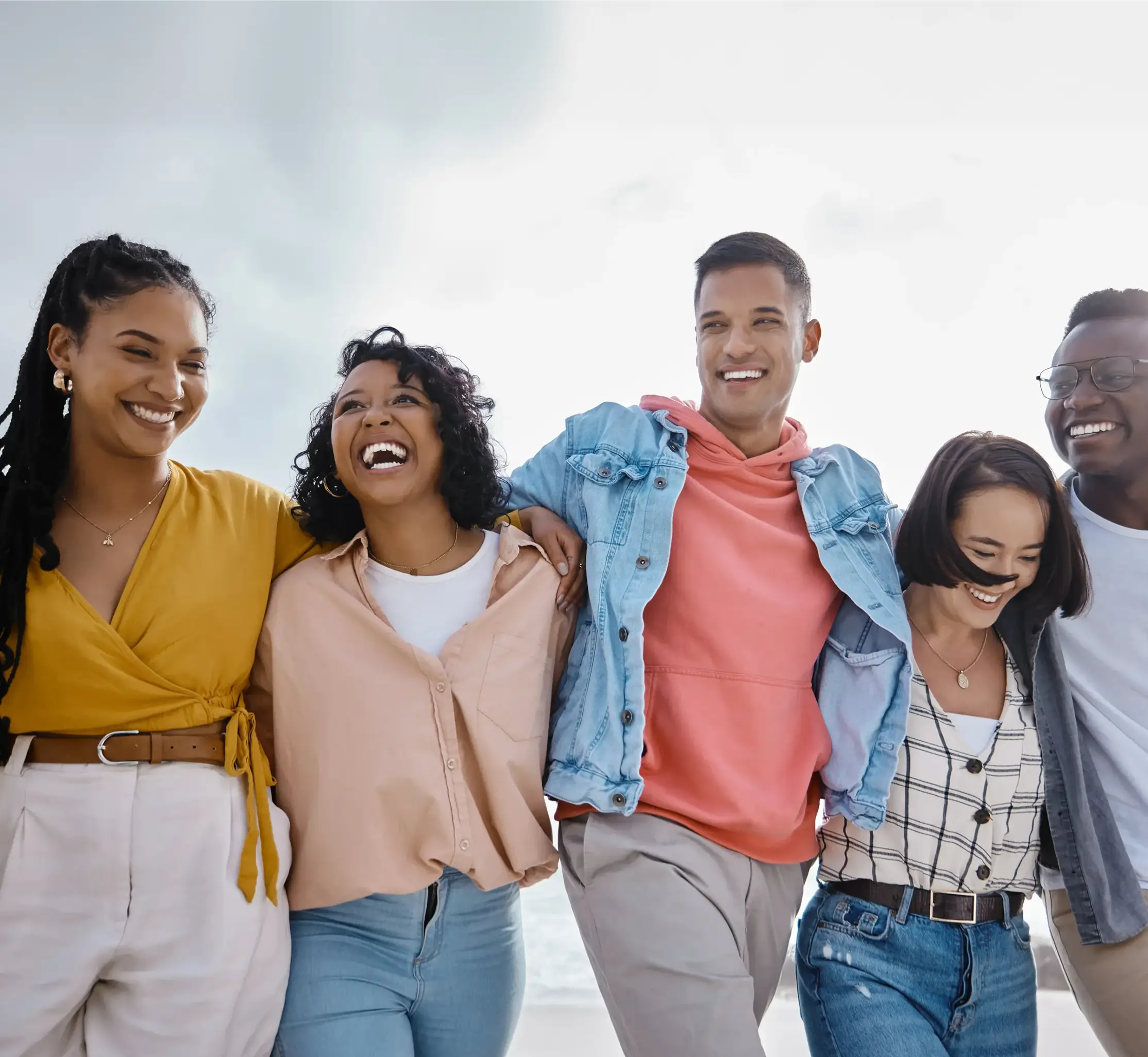 a group of people standing together
