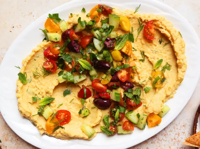 Loaded greek hummus dip