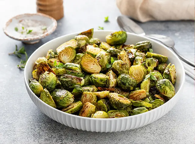 Maple herb roasted Brussels sprouts