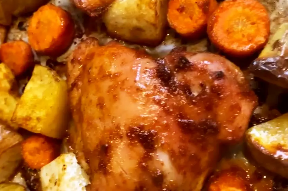 Smoky paprika sheet pan chicken with pears