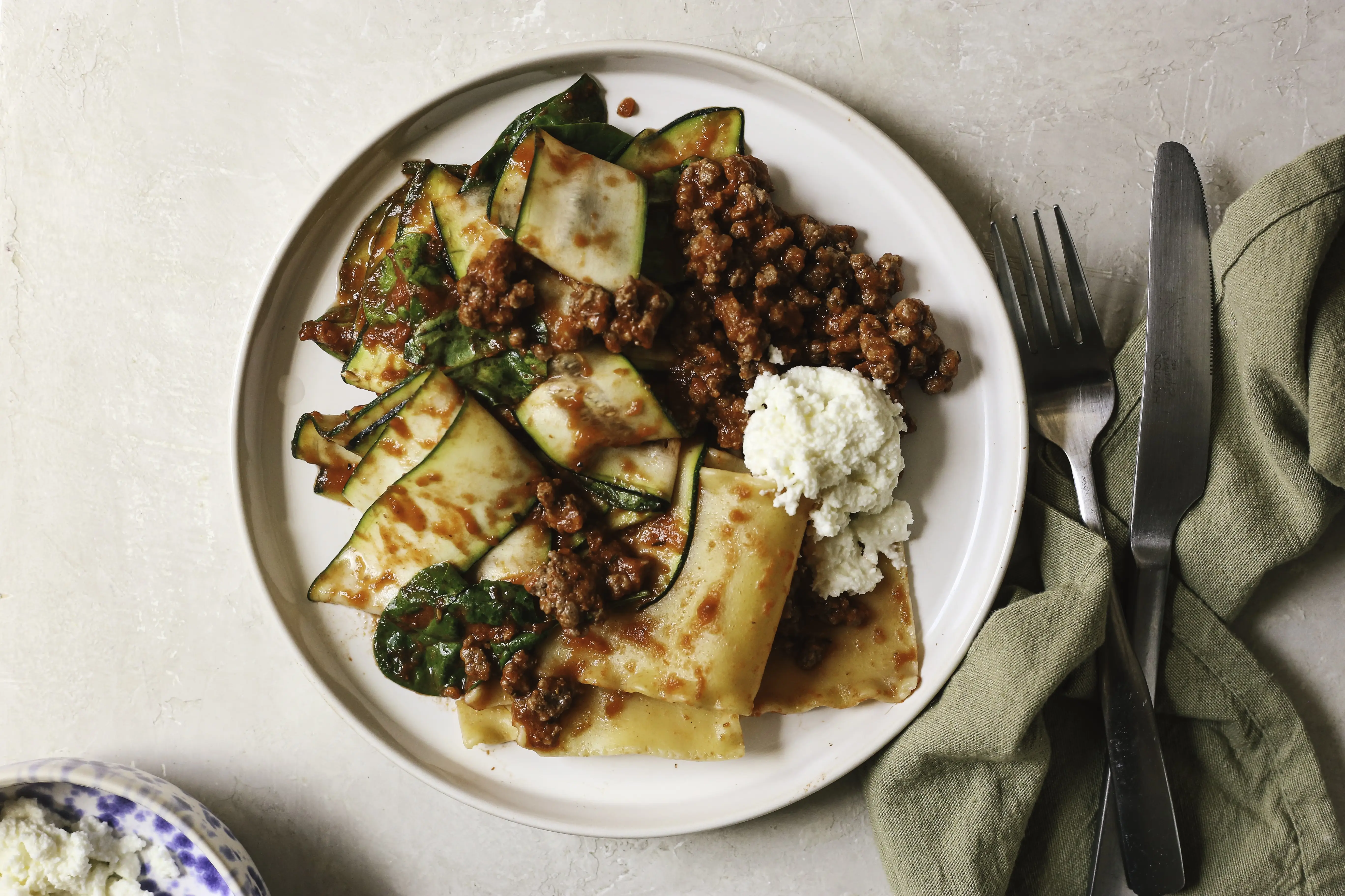 Deconstructed skillet lasagna